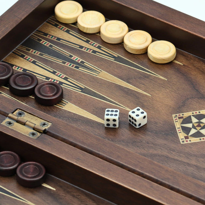 3-in-1 Chess, Checkers & Backgammon Set | Walnut & Mother of Pearl
