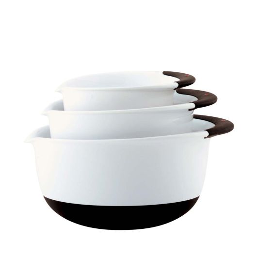 3 Piece Mixing Bowl Set Black Handle