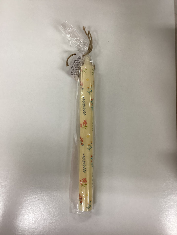 One Hundred 80 Degrees | Floral Taper Candle Assorted Designs