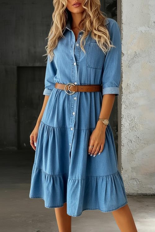 Aada - Relaxed & Elegant Denim Dress