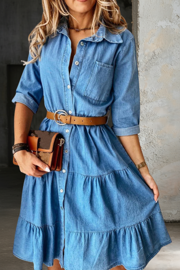 Aada - Relaxed & Elegant Denim Dress