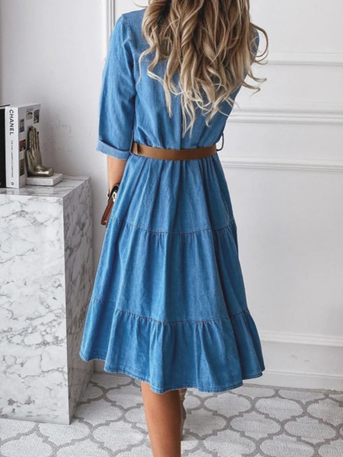 Aada - Relaxed & Elegant Denim Dress