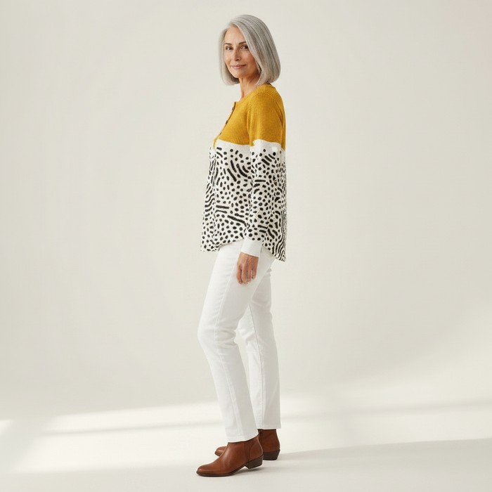 Aamu - Abstract Doodle Waffle Henley