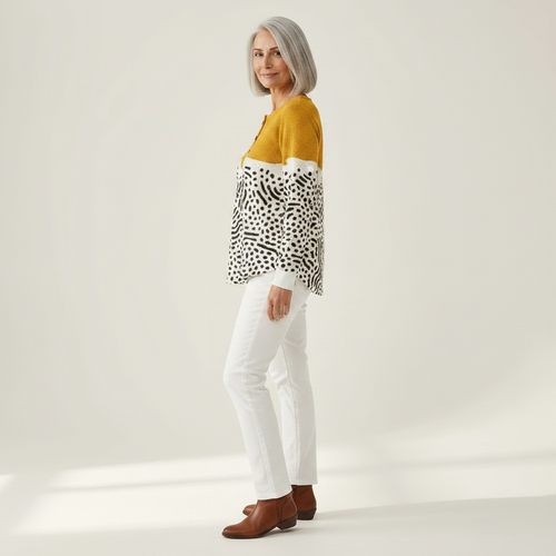 Aamu - Abstract Doodle Waffle Henley