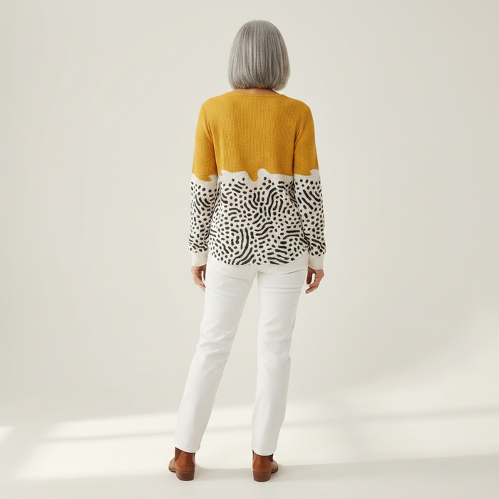 Aamu - Abstract Doodle Waffle Henley