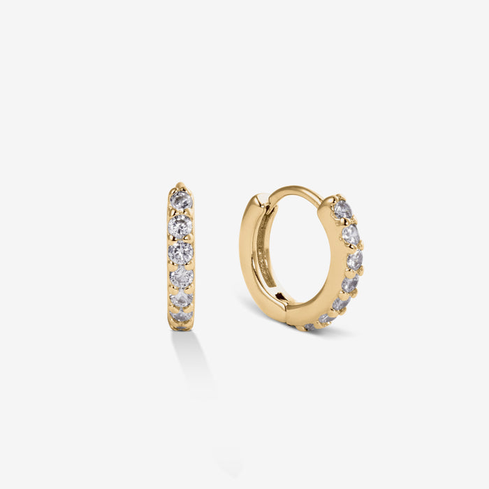 Aava | Gold-Plated Stone Mini Hoops