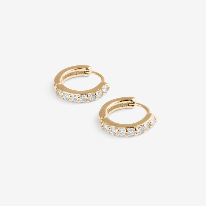 Aava | Gold-Plated Stone Mini Hoops