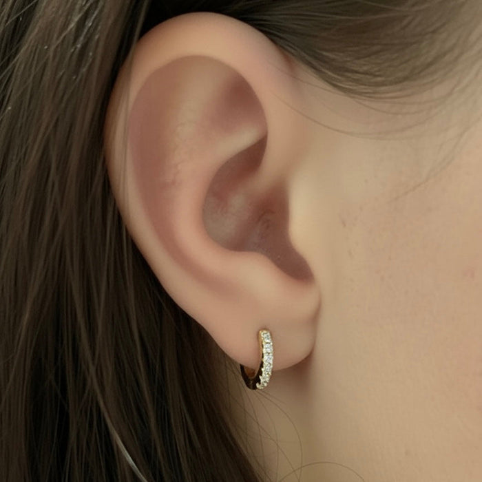 Aava | Gold-Plated Stone Mini Hoops