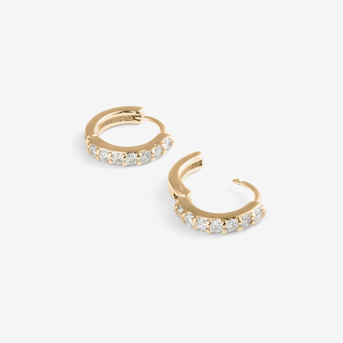 Aava | Gold-Plated Stone Mini Hoops