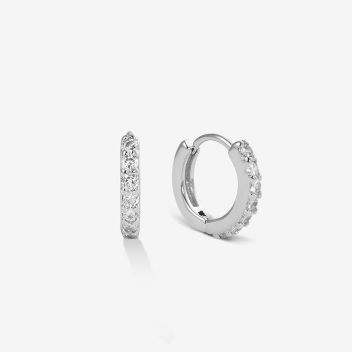 Aava | Silver Stone Mini Hoops