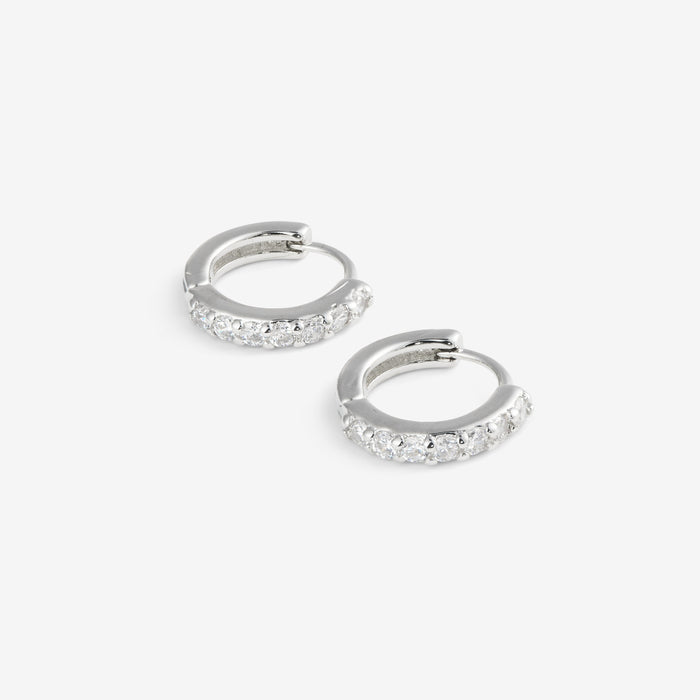 Aava | Silver Stone Mini Hoops