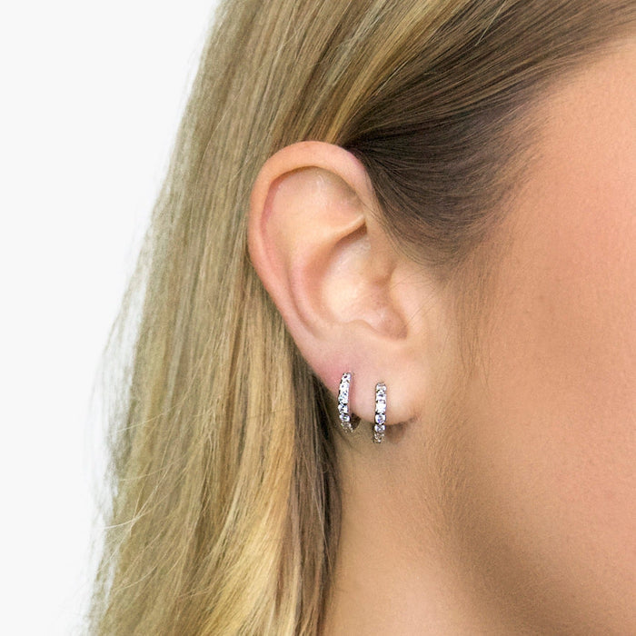 Aava | Silver Stone Mini Hoops