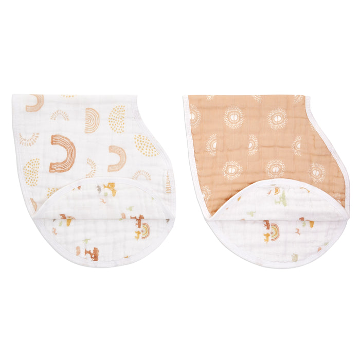 Aden + Anais | 2-Pack Set of Classic Muslin Burby Bibs, Assorted Styles