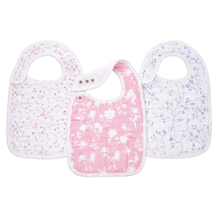 Aden + Anais | 3-Pack Set of Classic Muslin Snap Bib, Assorted Styles
