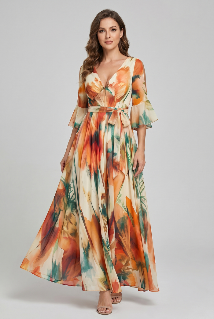 Adriana | Tropical Summer Maxi Dress