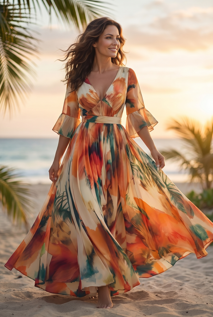 Adriana | Tropical Summer Maxi Dress