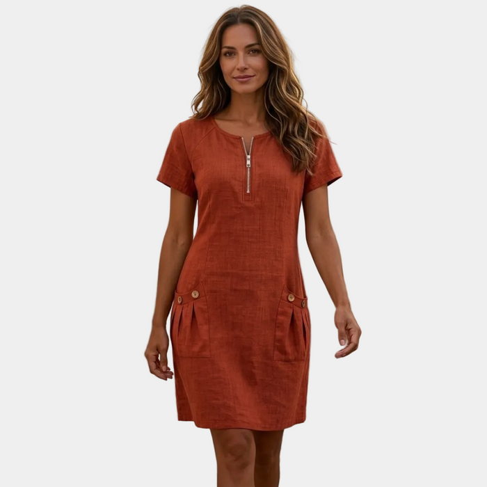 Agata | Mini Dress with Zip and Pockets