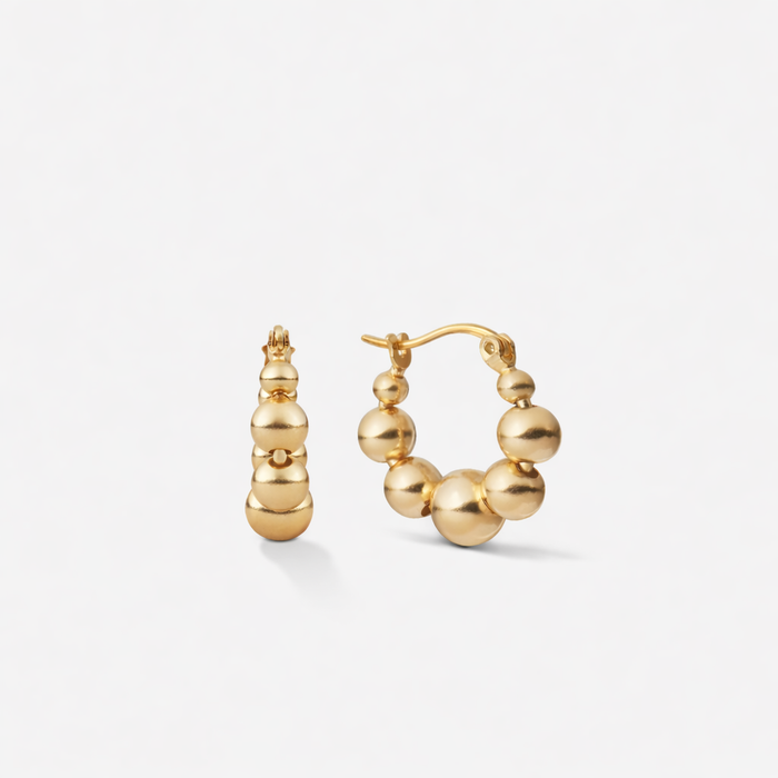 Aino | Gold-Plated Bubble Hoop Earrings