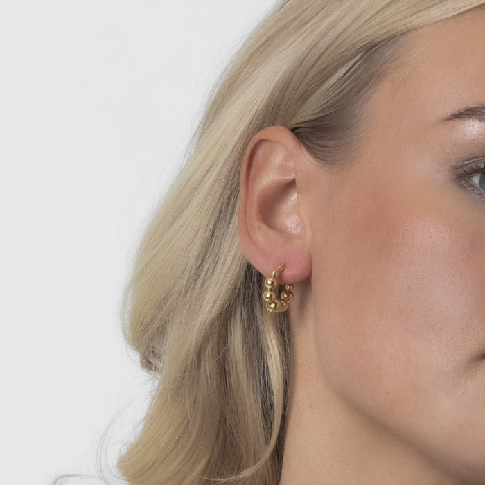 Aino | Gold-Plated Bubble Hoop Earrings