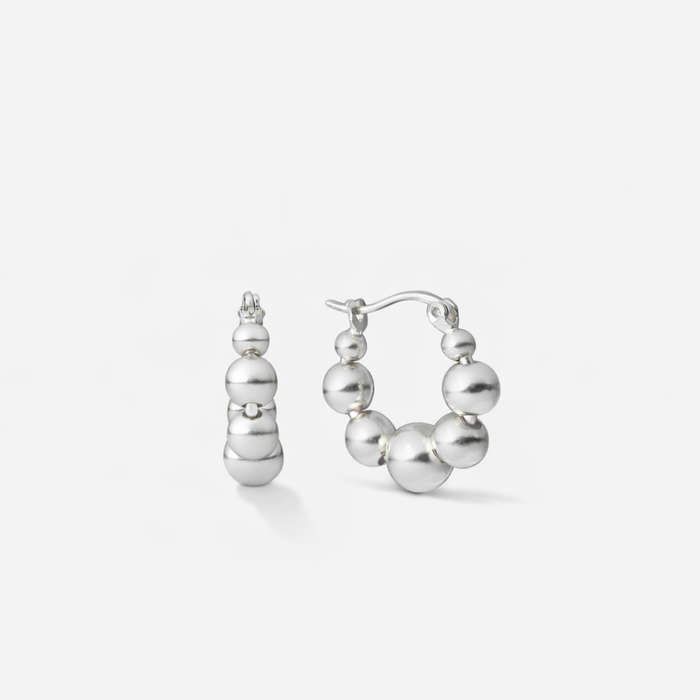 Aino | Silver Bubble Hoop Earrings