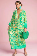 Alba | Abstract Print Kaftan Maxi Dress
