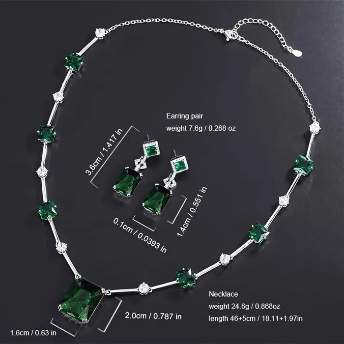 Alena | Clear Structure Emeralds Necklace