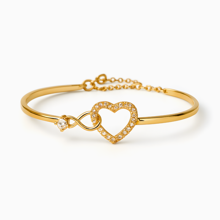 Alena | Gold-Plated Heart Infinity Bracelet