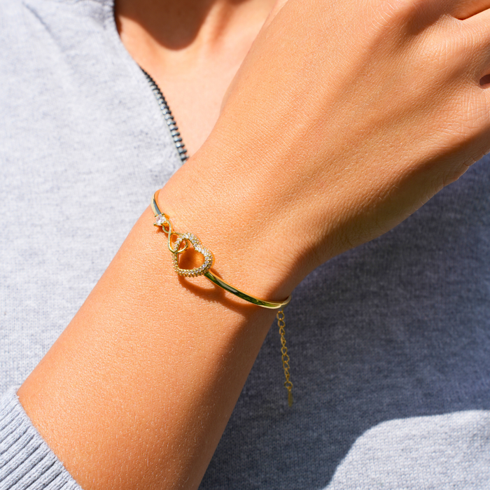 Alena | Gold-Plated Heart Infinity Bracelet