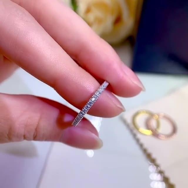 Alena | Narrow Eternity Ring with Brilliant Stones