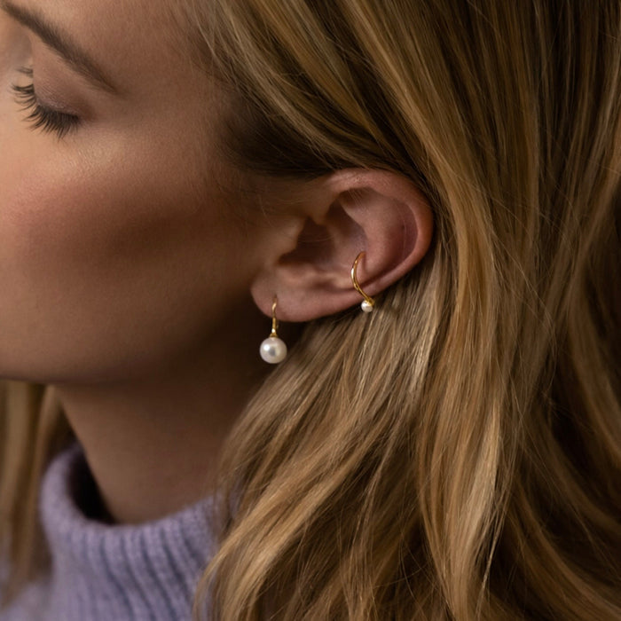 Alina | Gold-Plated Pearl Hook Earrings