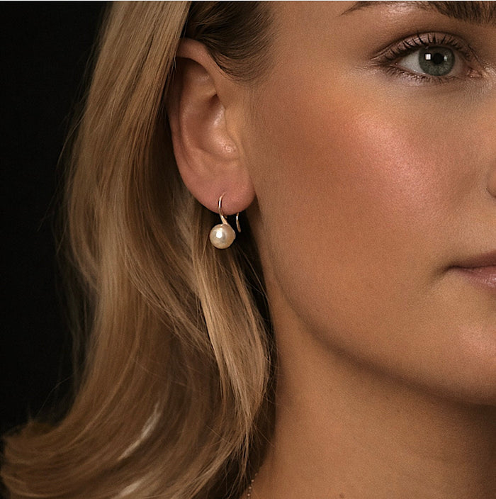 Alina | Silver Pearl Hook Earrings
