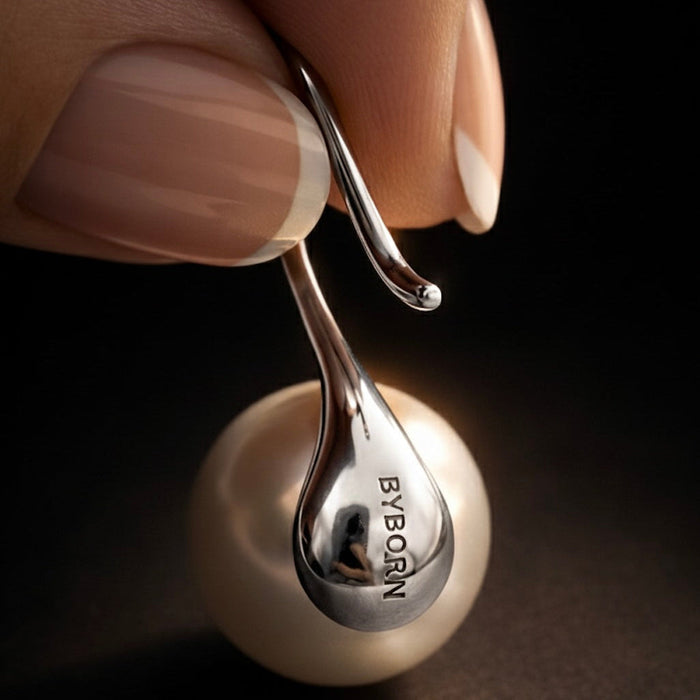 Alina | Silver Pearl Hook Earrings