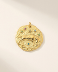 Taurus zodiac pendant in gold-plated stainless steel