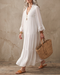 Amalia | Lace Patchwork Chiffon Maxi Dress