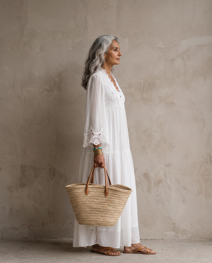 Amalia | Lace Patchwork Chiffon Maxi Dress