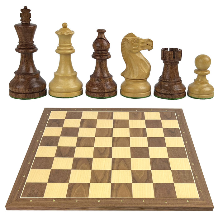 AMERICAN STAUNTON Broadbase | Walnut & Maple Board with Notation | 55mm Squares
