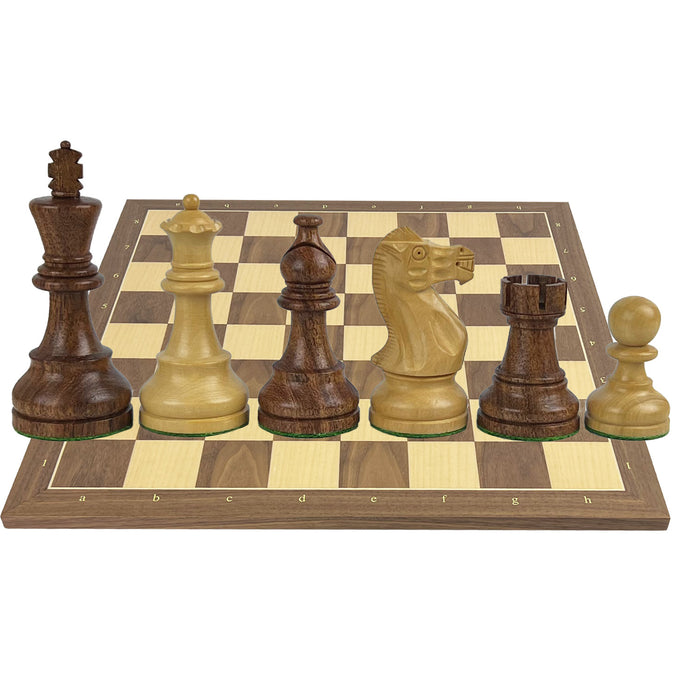 AMERICAN STAUNTON Broadbase | Walnut & Maple Board with Notation | 55mm Squares