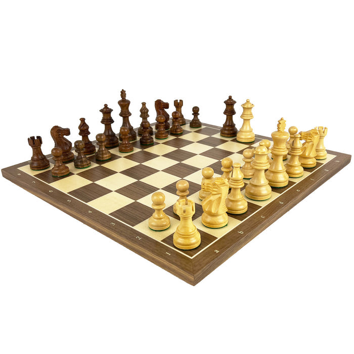 AMERICAN STAUNTON | Walnut & Maple Economy Board | Notation | 45mm Squares