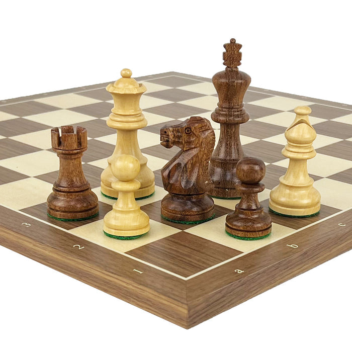 AMERICAN STAUNTON | Walnut & Maple Economy Board | Notation | 45mm Squares