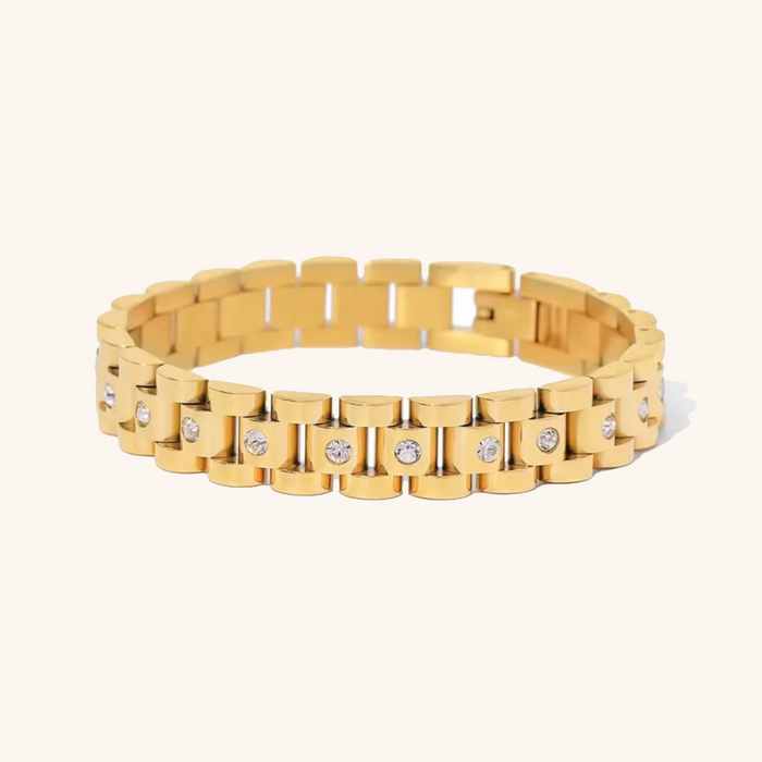 Amira | Gold-Plated Bracelet with Textured Links