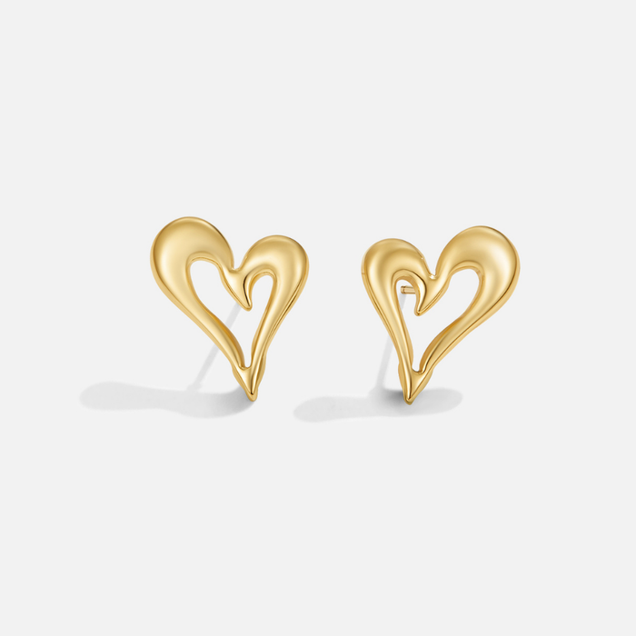 Amira | Gold-Plated Shaped Heart Earrings