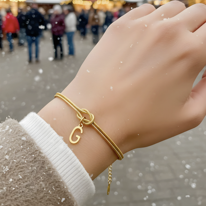 Ana | Silver Initial Bracelet