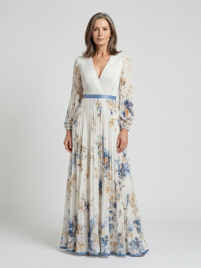 Anais | Long-Sleeve Floral Maxi Dress