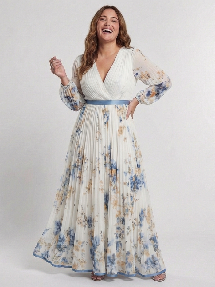 Anais | Long-Sleeve Floral Maxi Dress