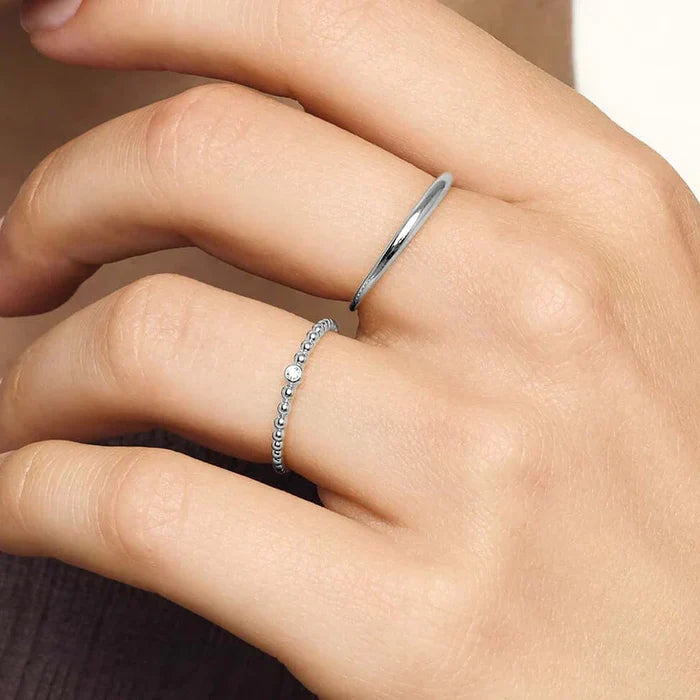Anastasia | Silver Ring with Narrow Shaped Dome