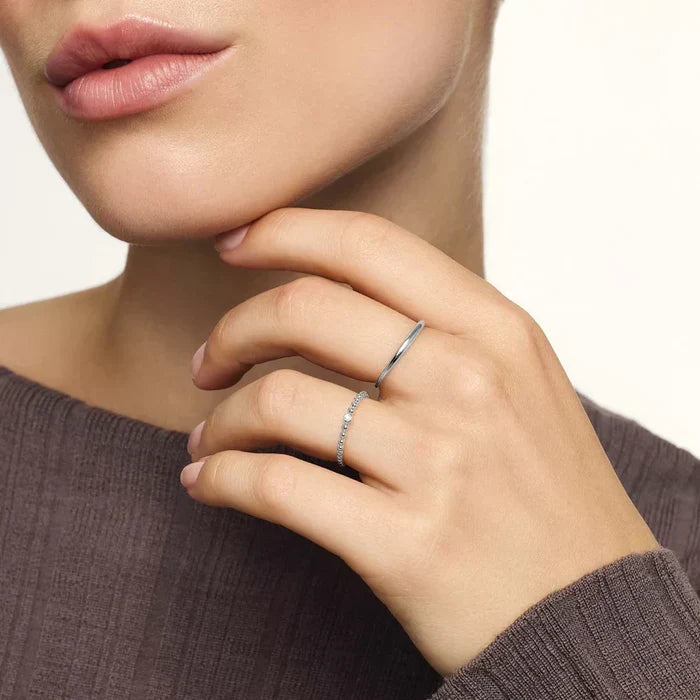 Anastasia | Silver Ring with Narrow Shaped Dome