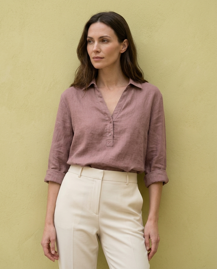Andrea | Linen Elegant Summer Blouse