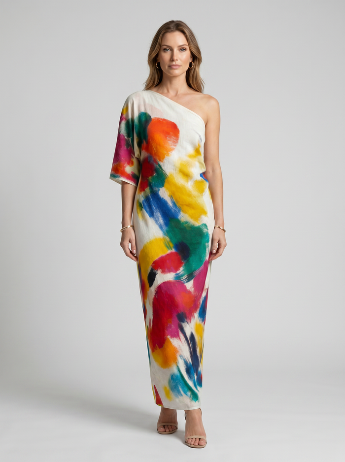 Andreza | Dress Artistic One-shoulder