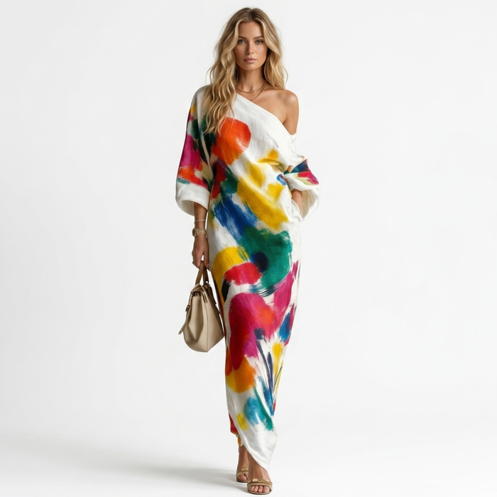 Andreza | Dress Artistic One-shoulder