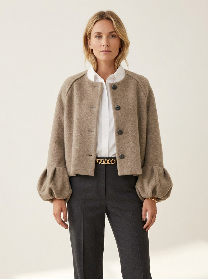 Andromaca Jacket Short with Puffed Cuffs - editorial hero